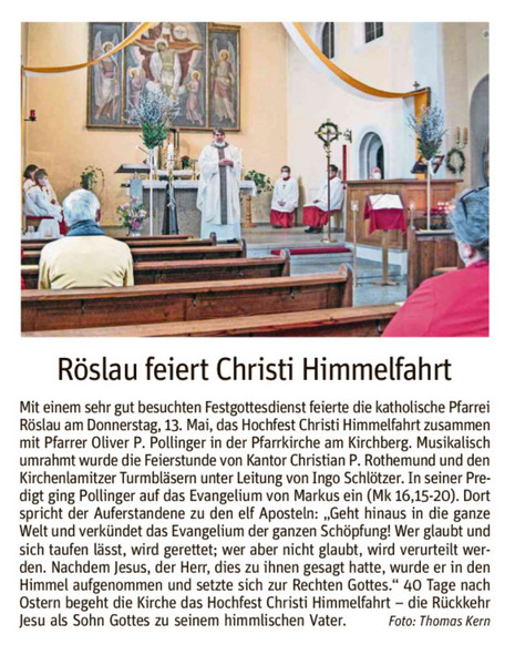 Hochfest Christi Himmelfahrt Pfarreiengemeinschaft Marktleuthen